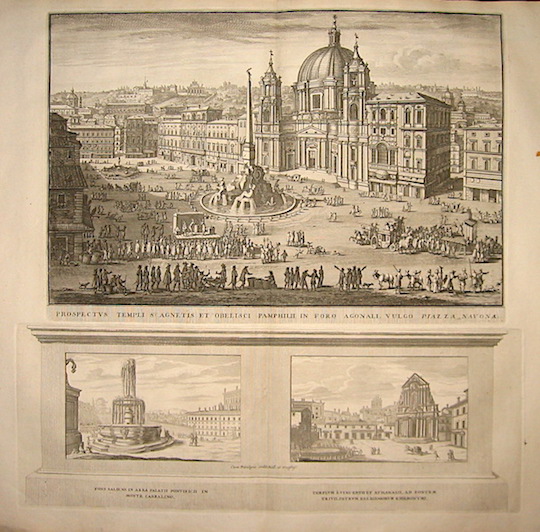 Halma Franciscus (1653-1722) Prospectus Templi S. Agnetis et Obelisci Pamphili in Foro Agonali, vulgo Piazza Navona 1696 Leida